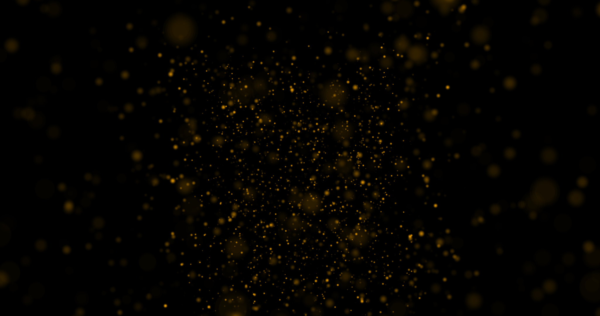 Gold glitter on a black background